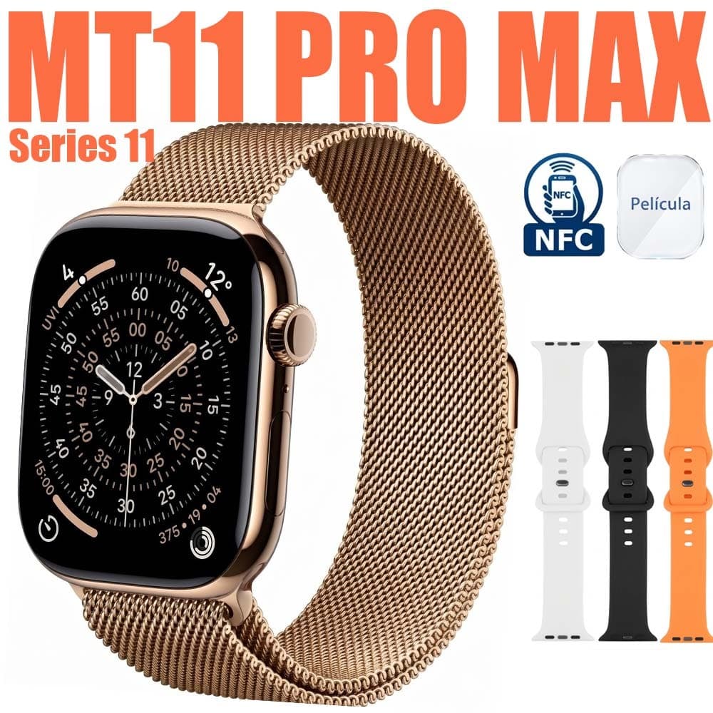 Relogio Inteligente NFC Smartwatch Watch MT11 PRO MAX Chamadas Esportivo Masculino Feminino