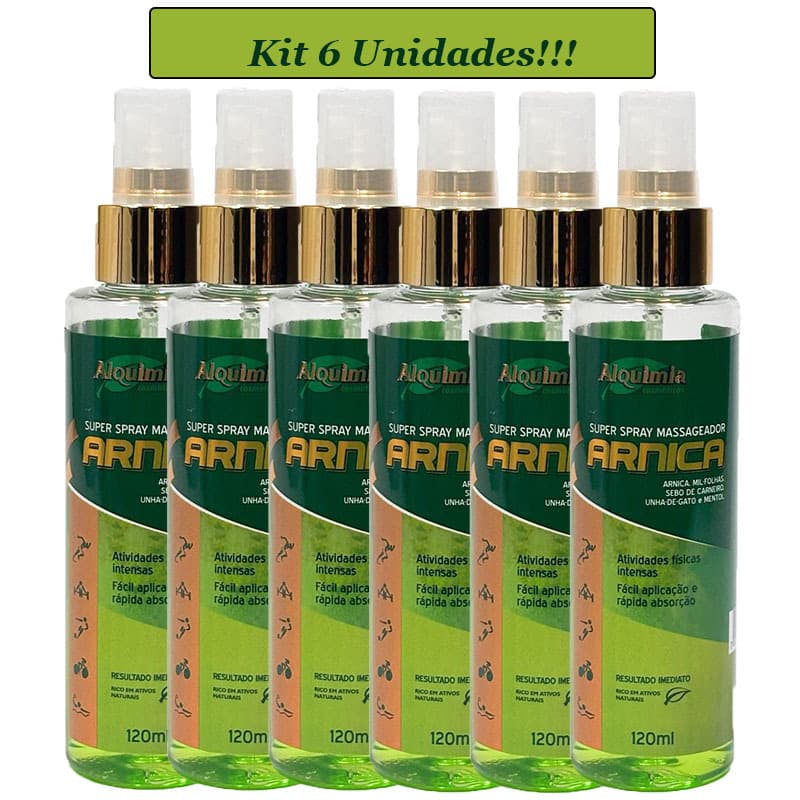 Kit 6 UNIDADES SUPER SPRAY Massageador ARNICA 150mL Alquimia Cosméticos