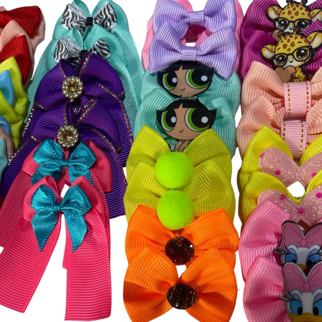 Kit de Laços Pet Para Fêmea e macho com 10,20,30,40 e 50 unidades Banho e Tosa Pet Shop