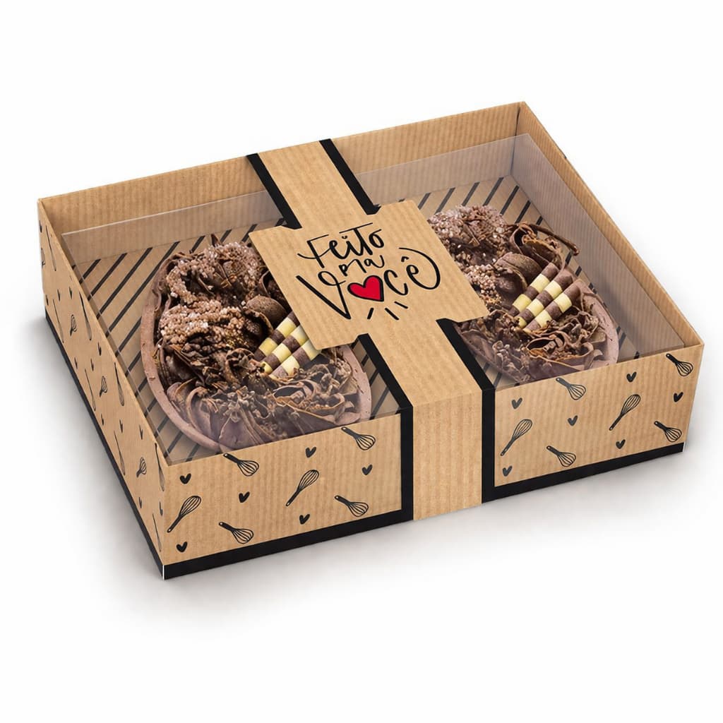 Caixa Ovo de Páscoa Meio Ovo de Colher Artesanal de 50 à 500 gr Embalagem Kraft Branco Preto Colorido Coelinhos