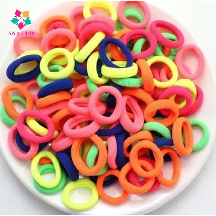 ANA 1108 KIT 100 Peças Mini Rabicó Xuxinha De Cabelo Meia De Seda