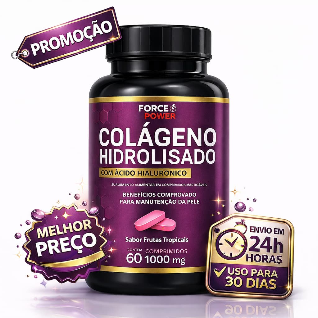 Colageno Hidrolisado com Acido Hialuronico para Pele Unhas e Cabelo - ENVIO EM 24 HORAS