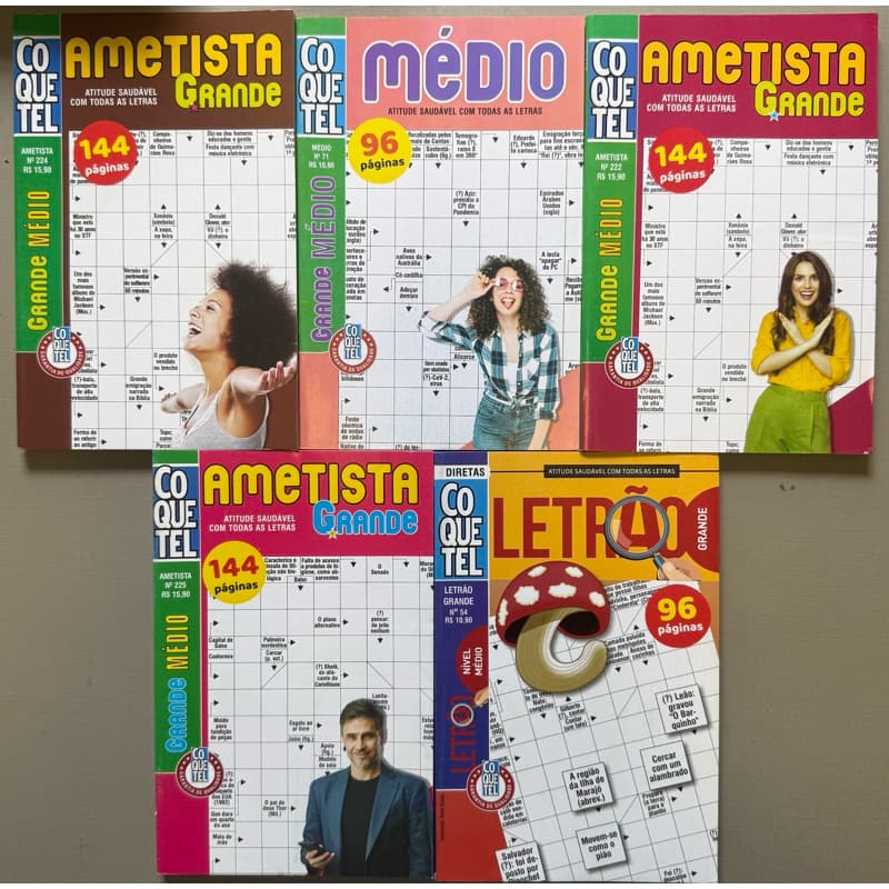 Kit 05 palavras cruzadas Coquetel/Nível médio