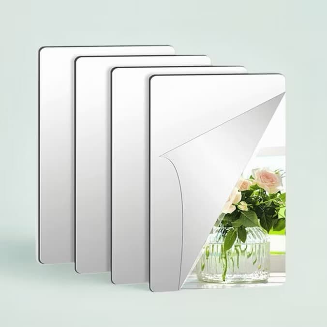 Kits 1 a 4 Espelhos Adesivo Decorativo Acrilico 20x30 Retangulares Top Kz