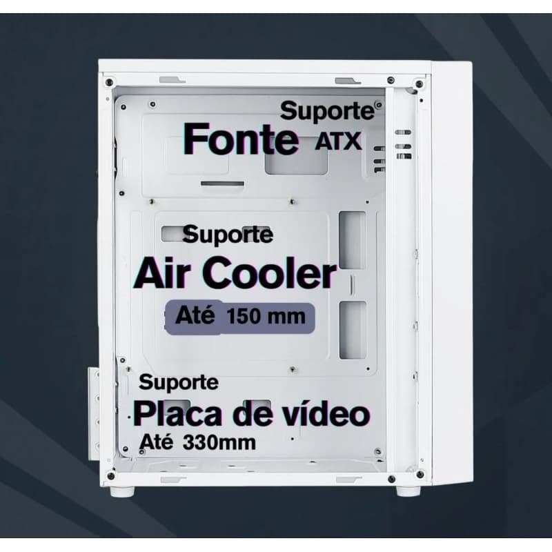 Gabinete Branco Para PC Gamer Compacto M-ATX Promoção Última Peça