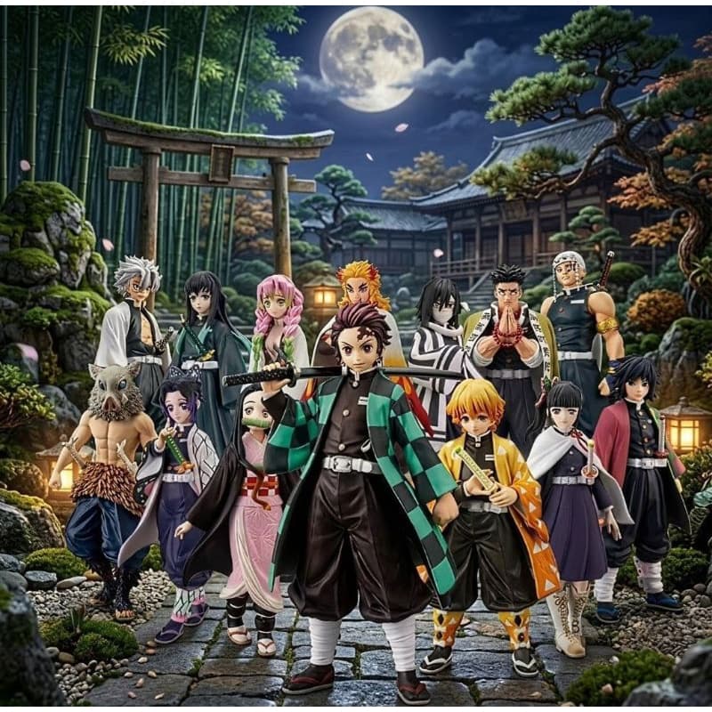 Boneco Anime Action Figure Demon Slayer(kimetsu)