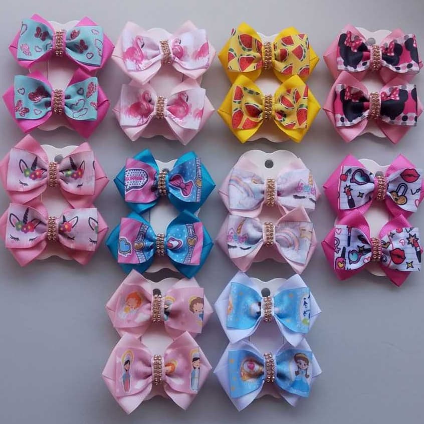 Kit 10 Laços de Cabelo Infantil Bico de Pato