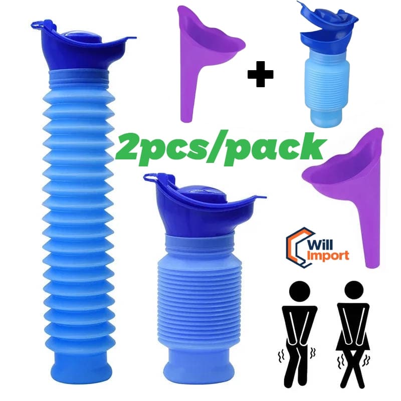 Urinol Portátil 750ml Unissex Dobrável Mictório Garrafa Para Homens/Mulheres/Crianças em Viagens Camping e Emergências
