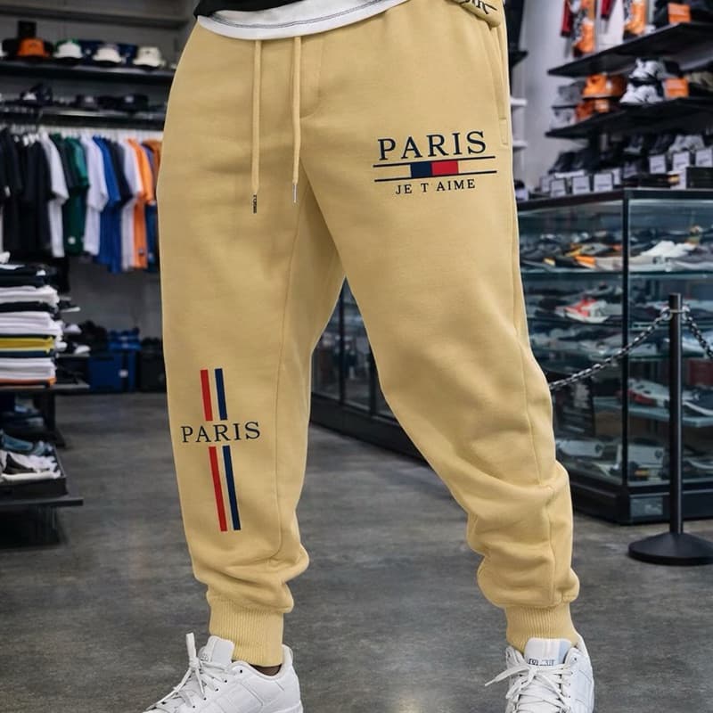 CALÇA DE MOLETOM PARIS ADULTO UNISSEX ALGODÃO FLANELADO CAIMENTO PERFEITO IDEAL PARA INVERNO ESPORTIVA