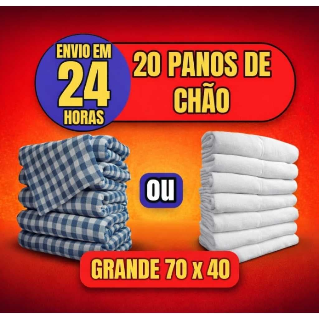 Pano de Chão Grande 70x45cm – Algodão Puro, Alta Absorção e Limpeza Sem Esforço Reforçado/Resistente