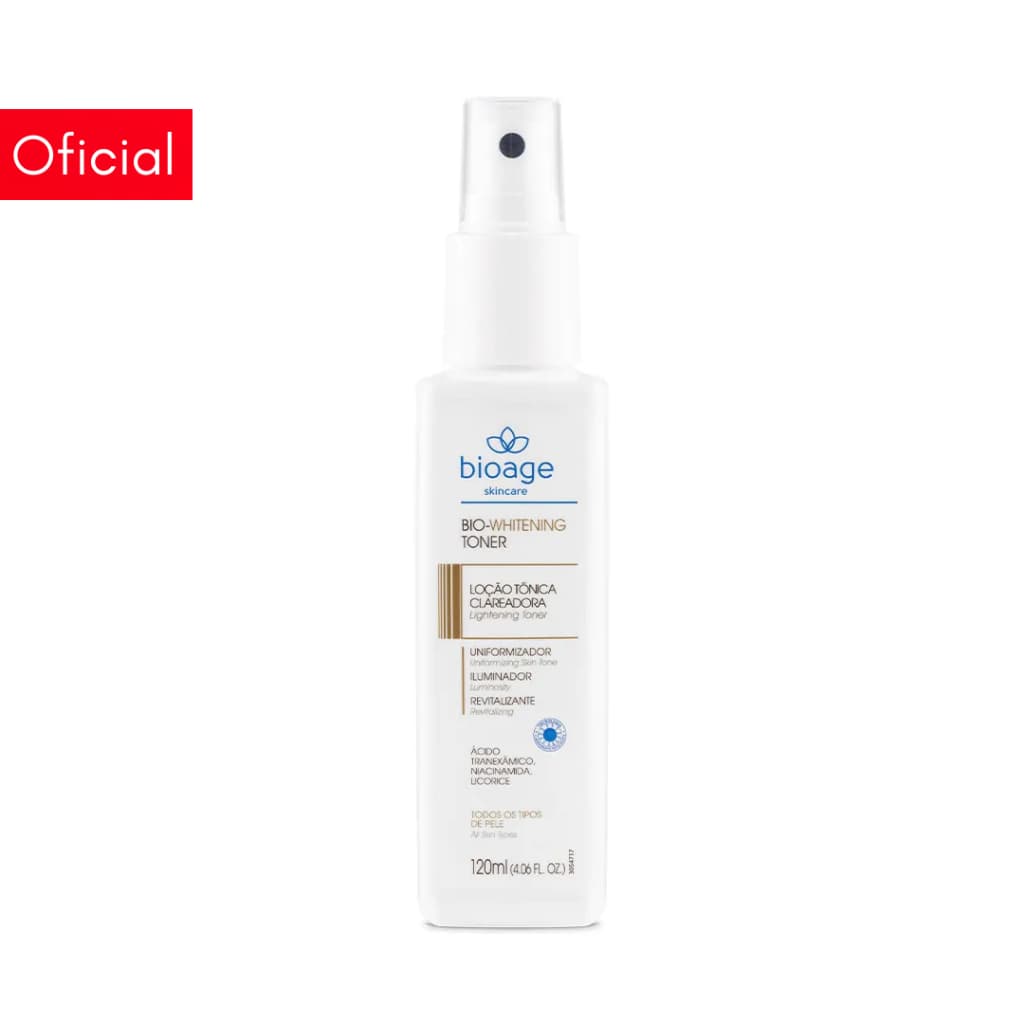 Loção Tônica Facial Clareadora Uniformiza e Revitaliza - Bio-Whitening Tôner Bioage 120ml