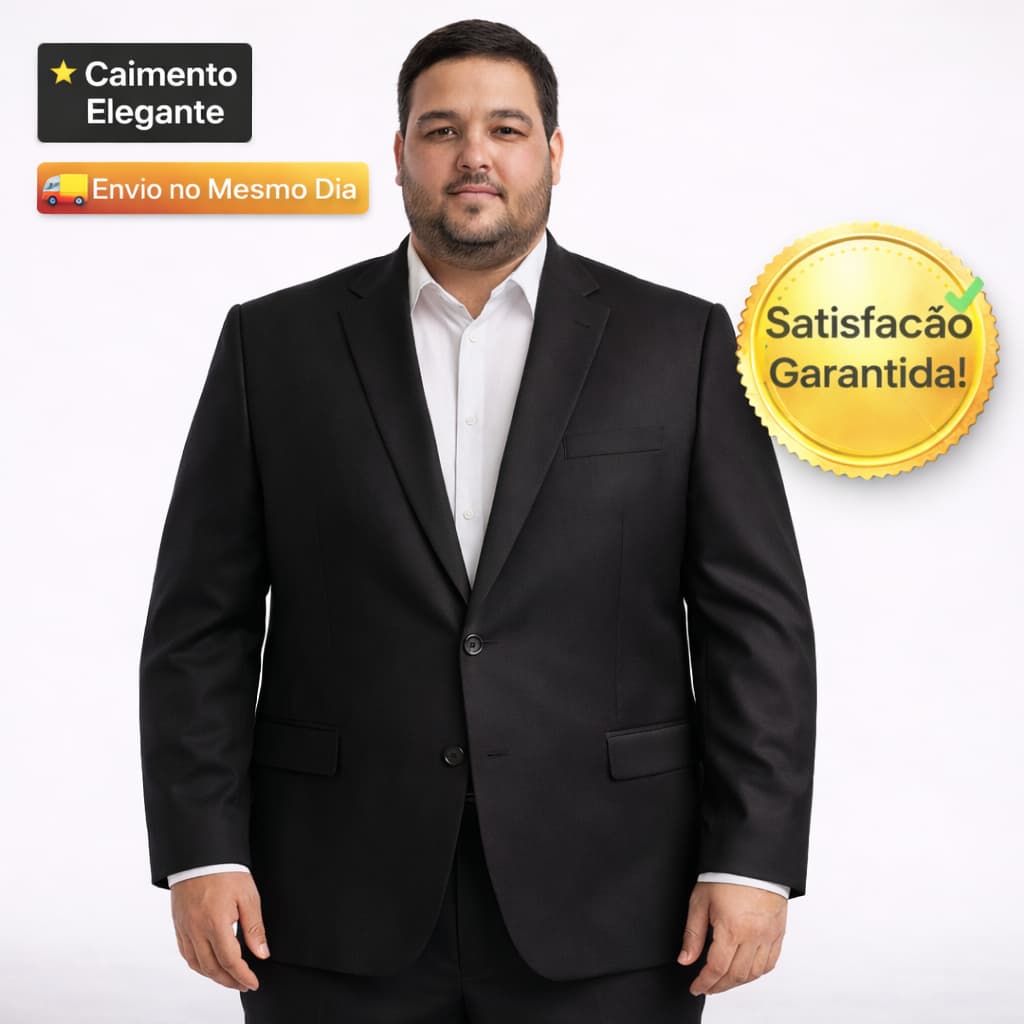 Terno Masculino Slim Oxford -Tamanho Especial -Paleto+Calça- Envio Imediato!