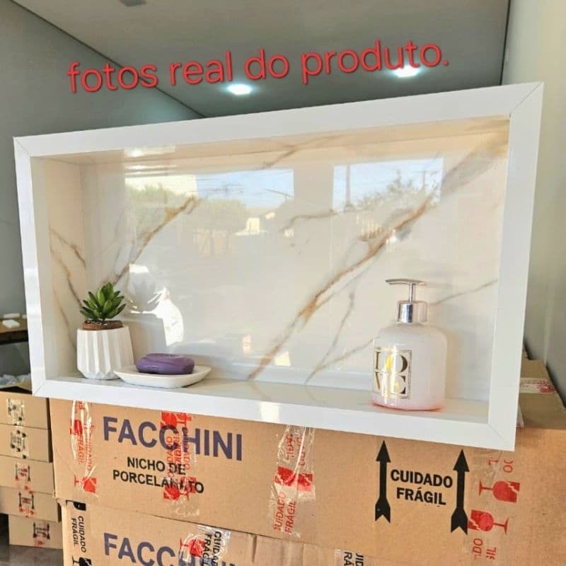 NICHO DE PORCELANATO 60X30CM  PORTA SHAMPOO ENVIO FULL