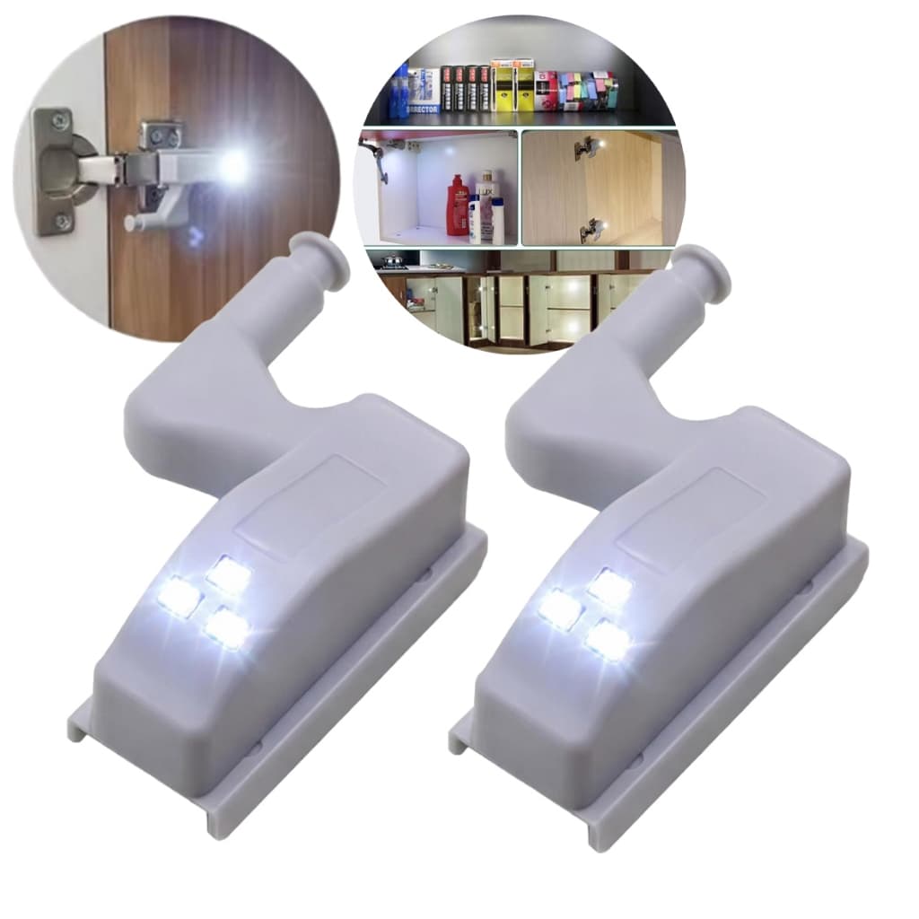 2 Luminária Dobradiça Led Quality Home Para Armário