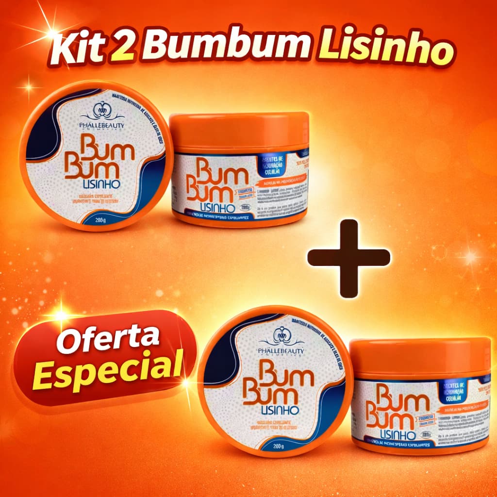 Kit 2 un BumBum Lisinho Esfoliante Hidratante Vegano 280g PhálleBeauty