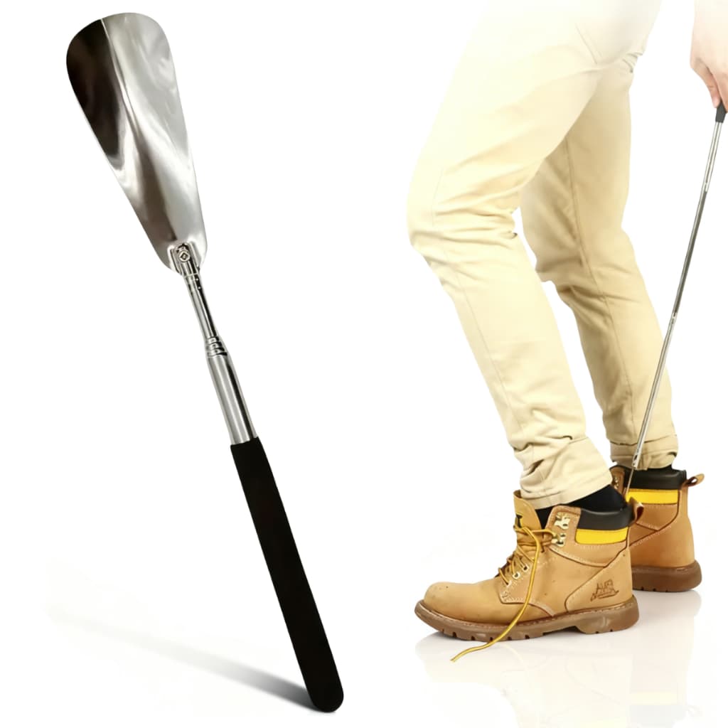 Calçadeira Telescópica Retrátil Aço Inox Ajustável Não Agacha