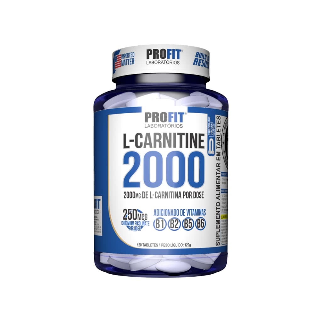 L-Carnitina 2000 60 / 120 Tabletes Profit Labs Energia Metabolismo