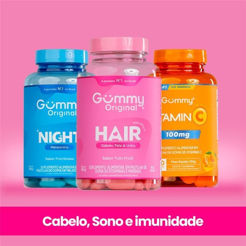 Kit 3 Gummy Original Night + Hair + Vitamina C