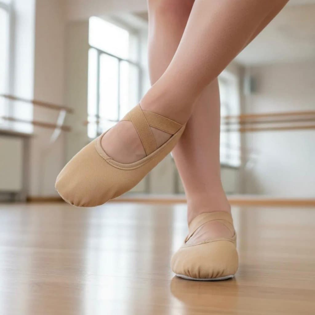 Sapatilha Ballet Infantil Adulto Elástico Duplo Sola Dividido 28 ao 44 Bege Preto Rosa Salmão Branco