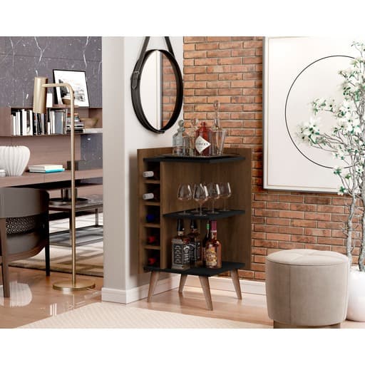 Adega de Canto Barzinho com Pé de Madeira 5 vinhos com Pe Madeira (Canela)