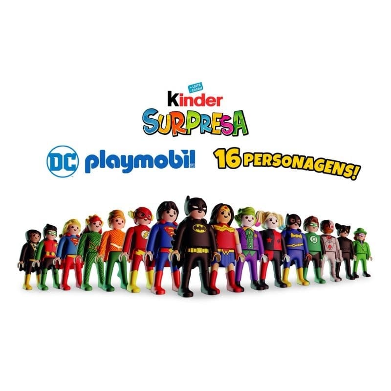 Brinquedos Kinder Ovo Playmobil | Heróis e Vilões DC | Liga da Justiça