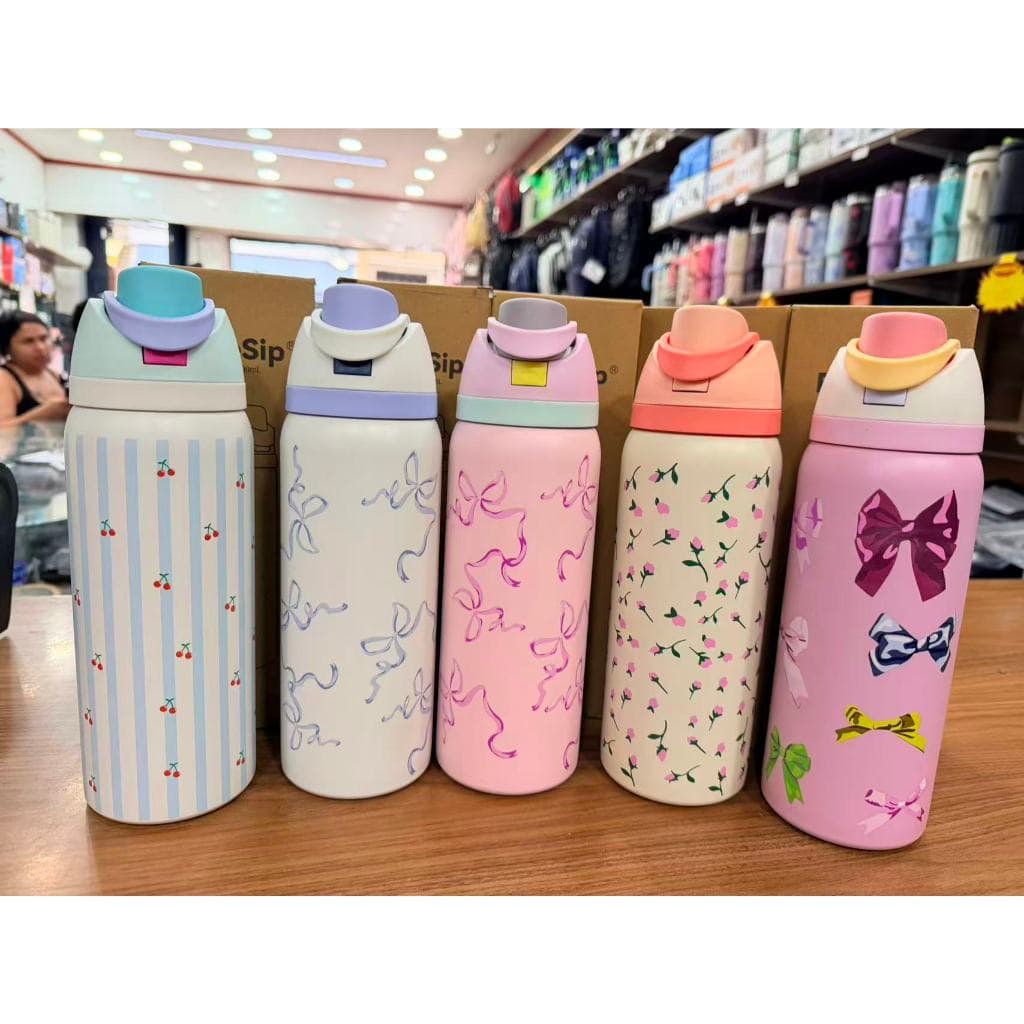 Garrafa FreeSip 1000ML Térmica Aço Inox Bico de Coala com Canudo Para Esporte