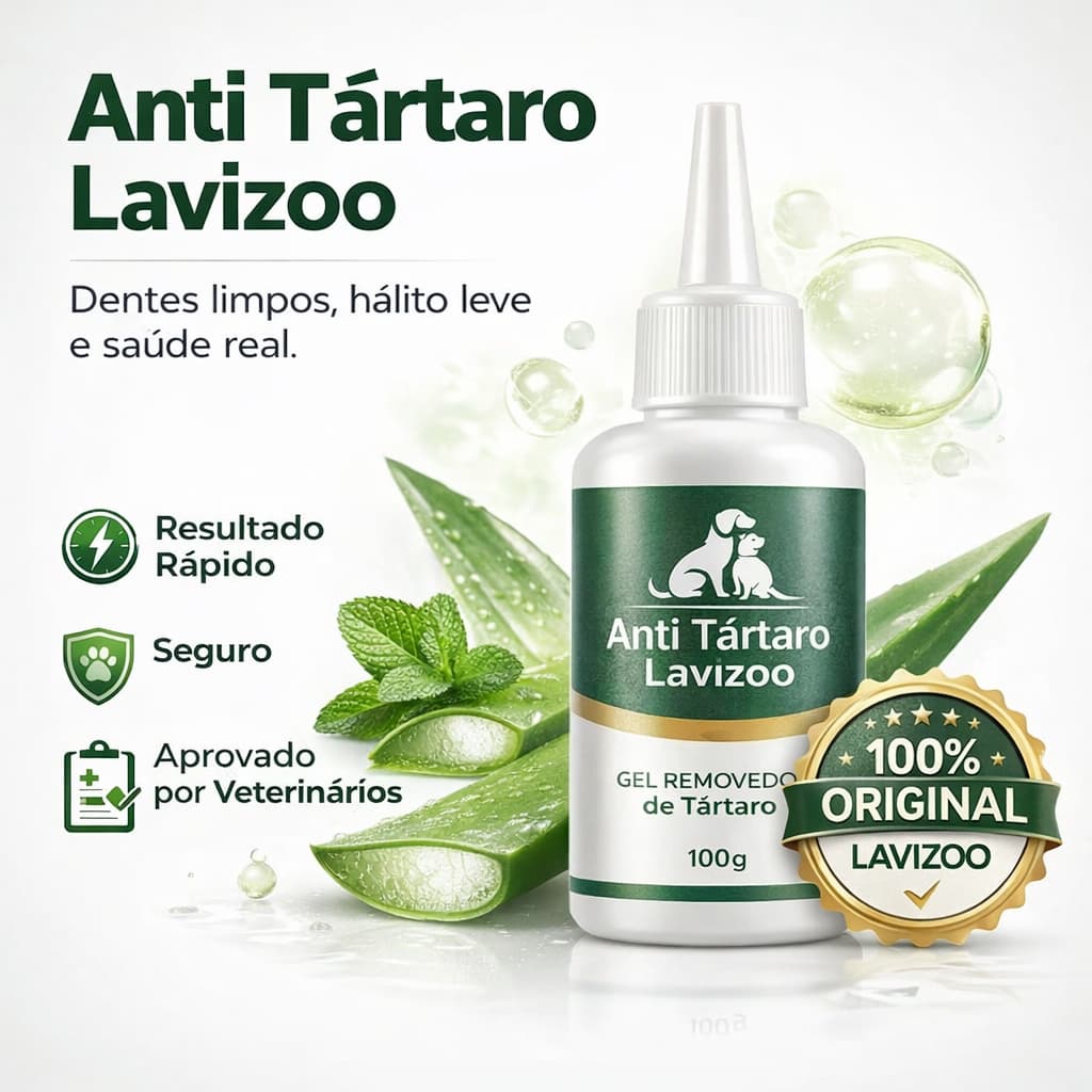Gel Anti Tartaro Cães E Gatos Lavizoo 100g Remove Placa Mau Hálito Creme Dental Pet