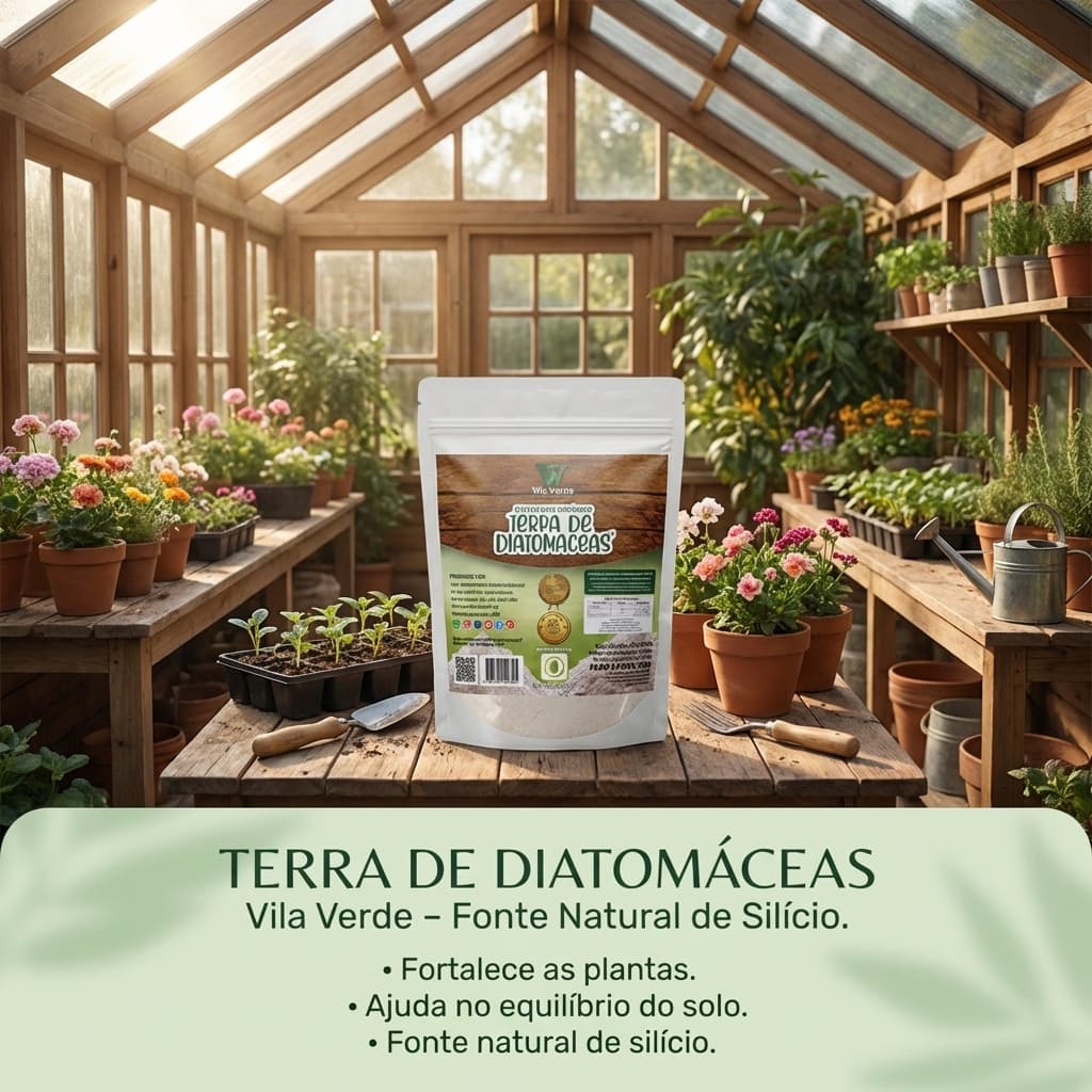 Fertilizante Orgânico Terra de diatomáceas Vila Verde saco zip 100g