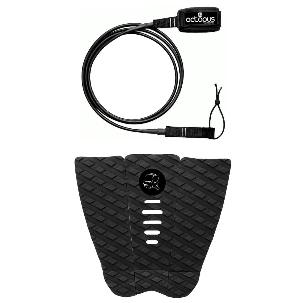 Deck Prancha De Surf +  Leash 6´x 5 mm competição c/ 2 Giradores