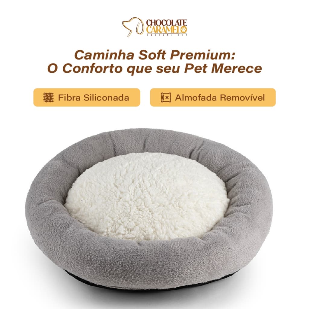 Cama para cachorro Redonda 50 cm x 50 cm Caminha Pet Pelucia Nuvem Macia Cães Gatos Envio Imediato