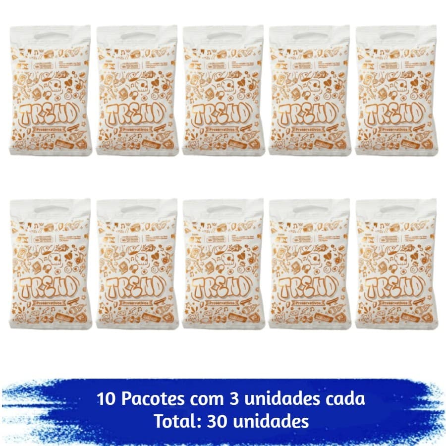 Preservativo Trend Lubrificado Com 30 Unidades 10x3