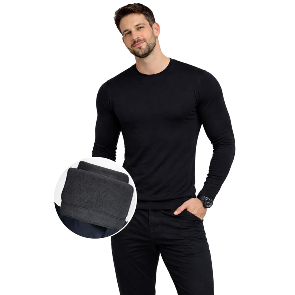 Camiseta Térmica Masculina Manga Longa Peluciada Blusa Frio