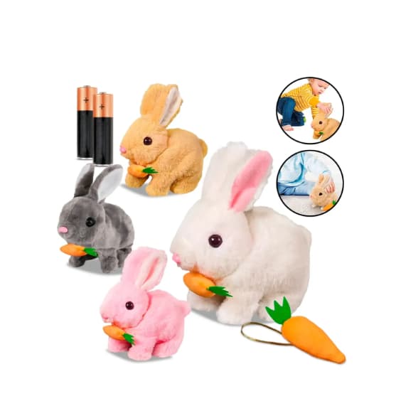 Brinquedo De Pelúcia Coelho Coelhinho Elétrico C/LUZ Infantil Para Caminhar e Pular Páscoa