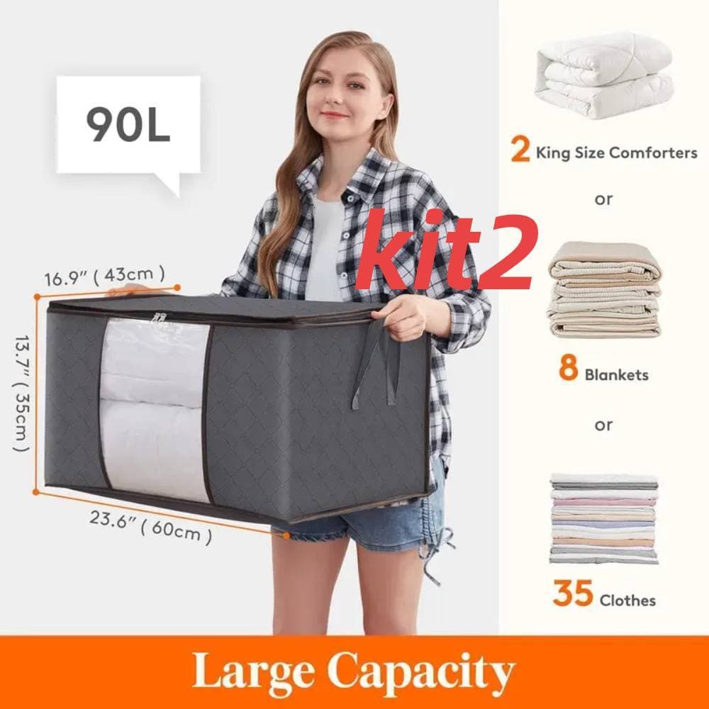 Saco Organizador para Cobertor Caixa Organizadora Casaco Guarda Roupa Grande Caixa de Anti-Poeira Multiu