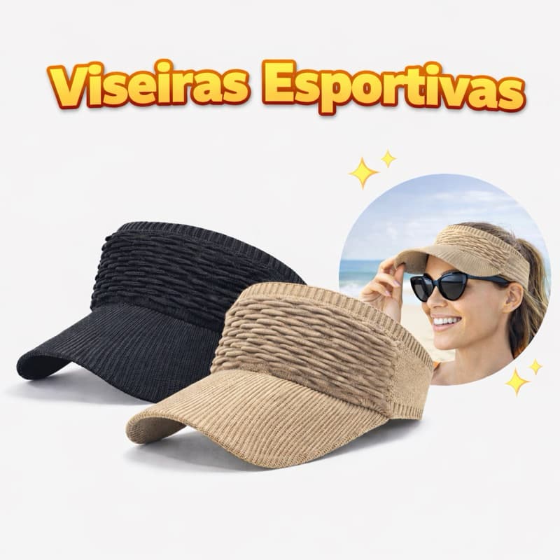 Viseira Esportiva Chapéu / Boné / Feminina Estilosa com Aba Longa Respirável Verão Corrida