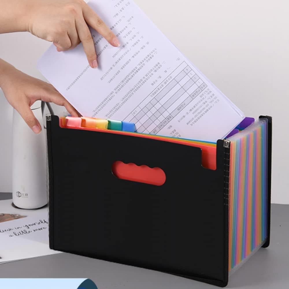 Pasta Organizadora Arquivos Sanfonada Expansível Folha A4 Documentos 24 Divisórias