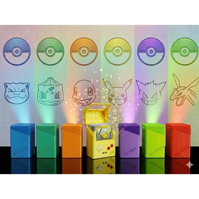 Deck Box Pikachu - Cartas Pokémon TCG - Pikachu Gengar Dipplin - deck box Slim - ENVIO IMEDIATO - Perfeito para Presente