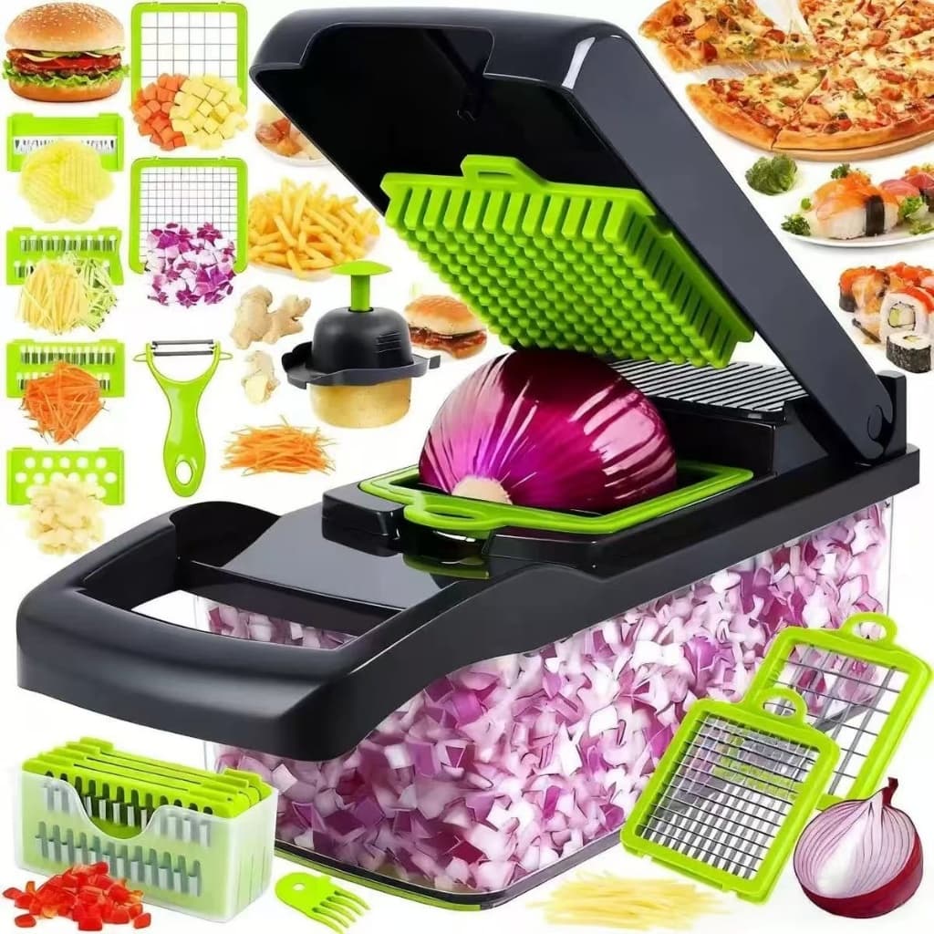 Profissional Multiuso Cozinha Slicer Aço Inox 16 em 1 Fatiador Cortador Ralador De Legumes Verduras Frutas Alimentos