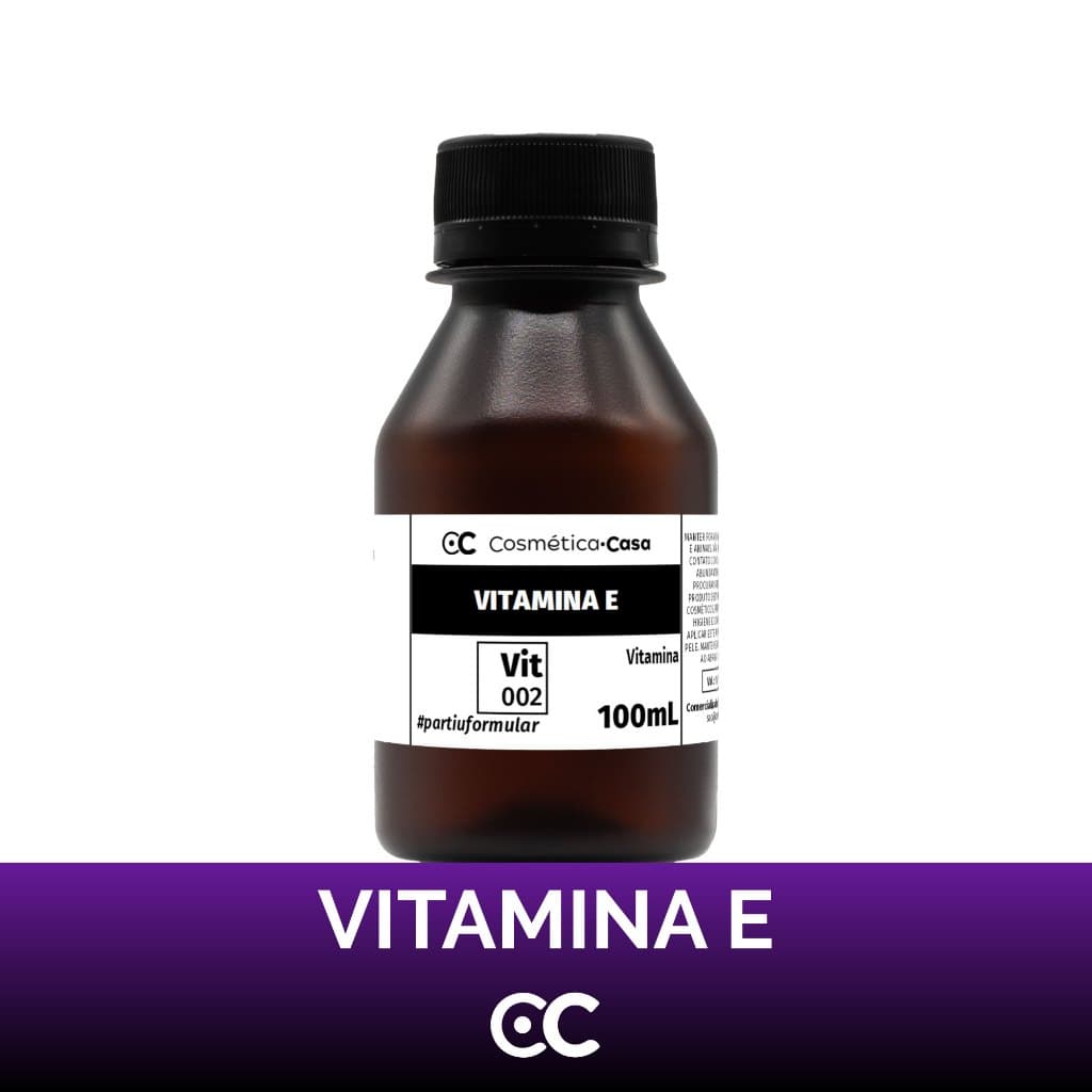 Vitamina E Oleosa Pura 25mL | 50mL | 100ml (Tocopheryl Acetate) para Rosto, Cabelo e Cremes Cosméticos