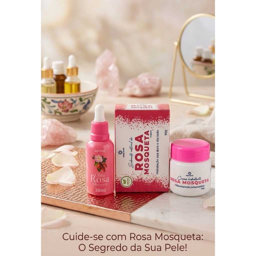 Kit Rosa Mosqueta – Creme + Sabonete + Óleo (3 itens)