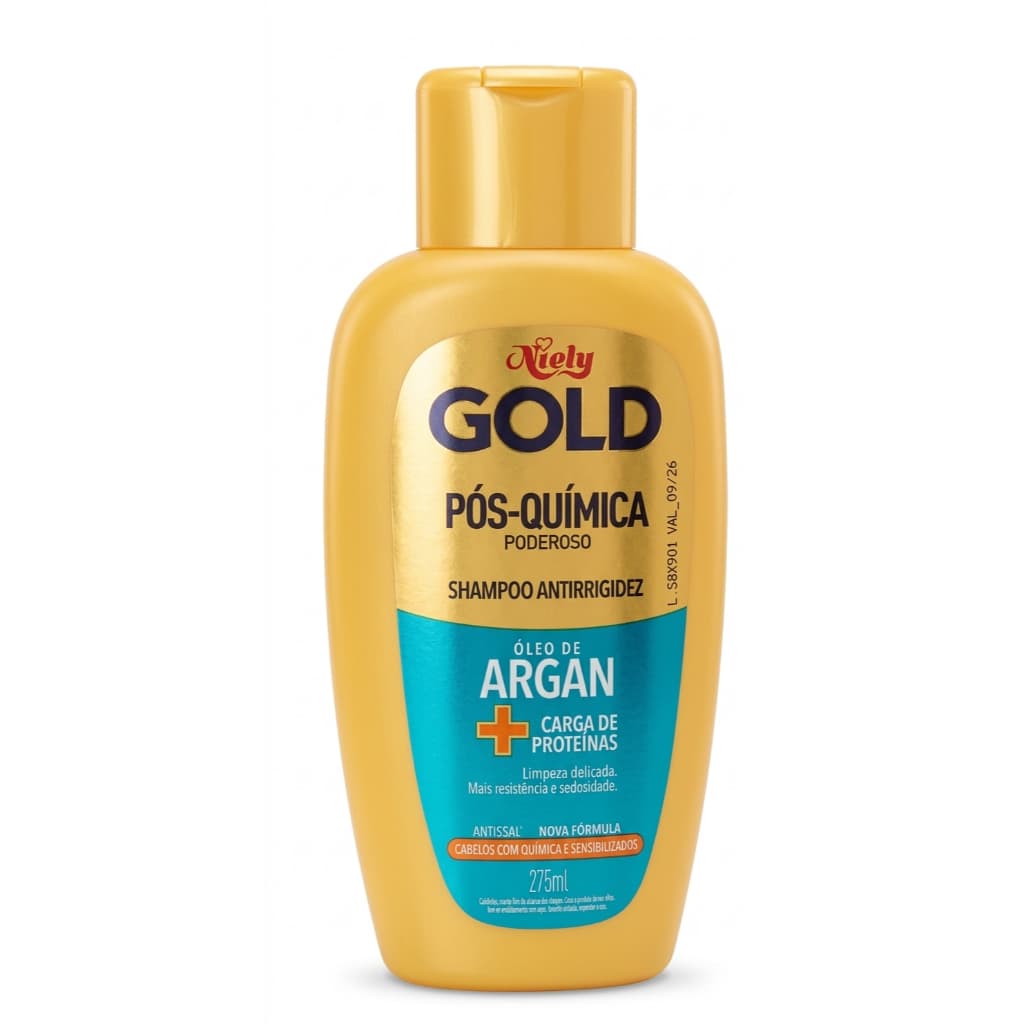 Shampoo Niely Gold Pós-Química Poderoso Com 275ml