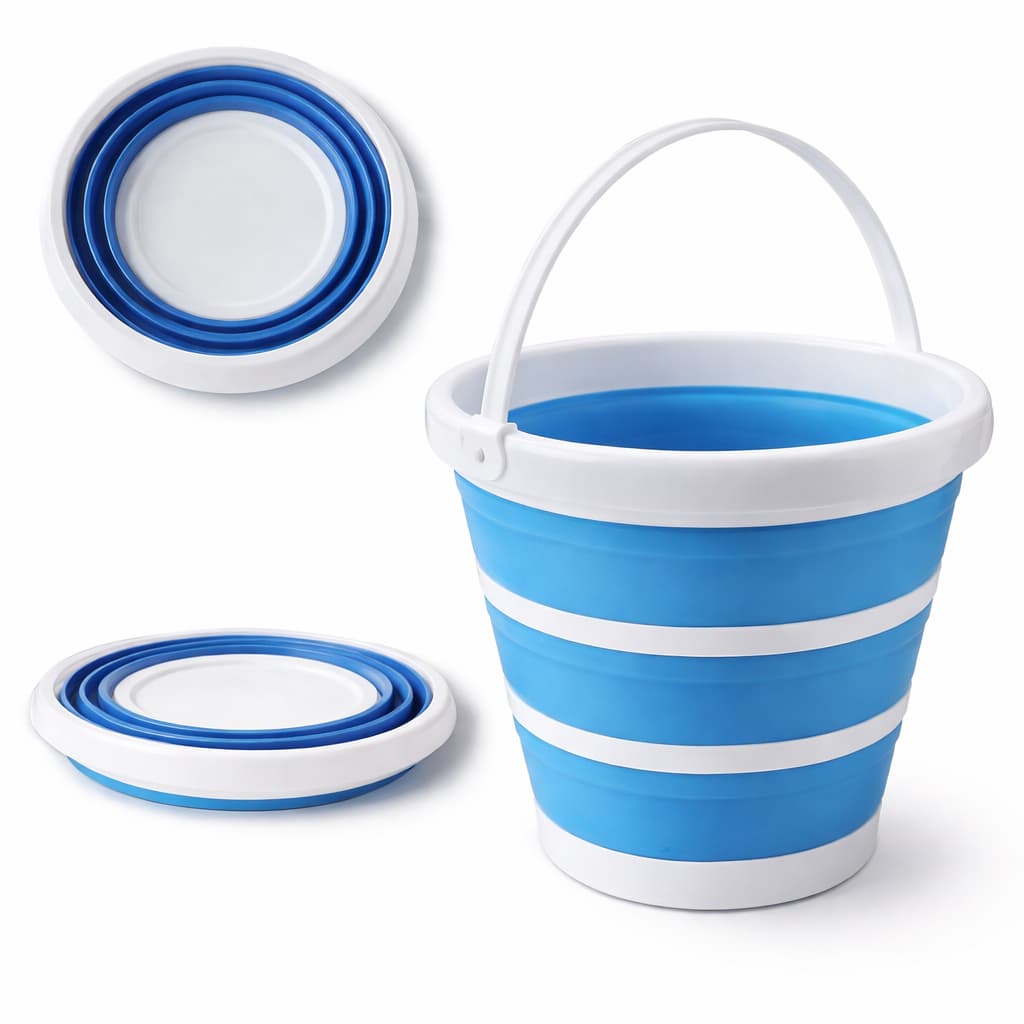 Balde  3L 5L ou 10L Retrátil de Silicone Multiuso Portátil para Limpeza