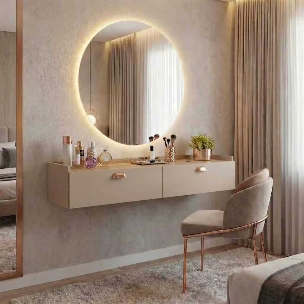 Penteadeira Suspensa Com Porta 120 ou 90 cm Camarim Make Virginia Quarto Maquiagem Luxo Salao