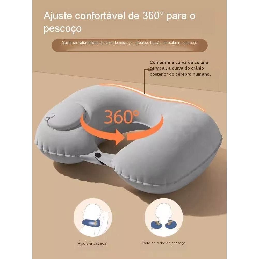 Travesseiro De Viagem Avião Inflável Leve Portátil Pescoço Automática Inflável Cervical Travesseiro