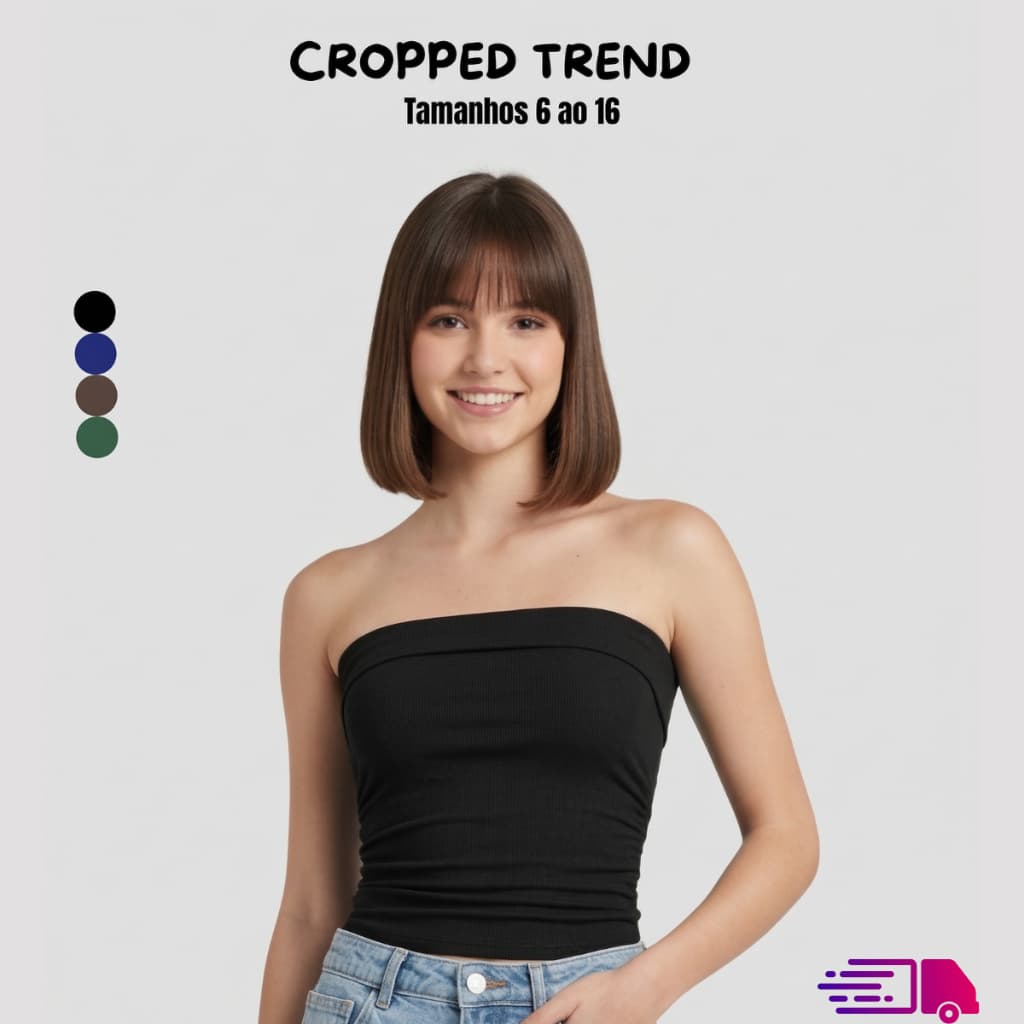 Cropped Tomara que Caia Juvenil Franzido Lateral Moda Verão Menina Adolescente
