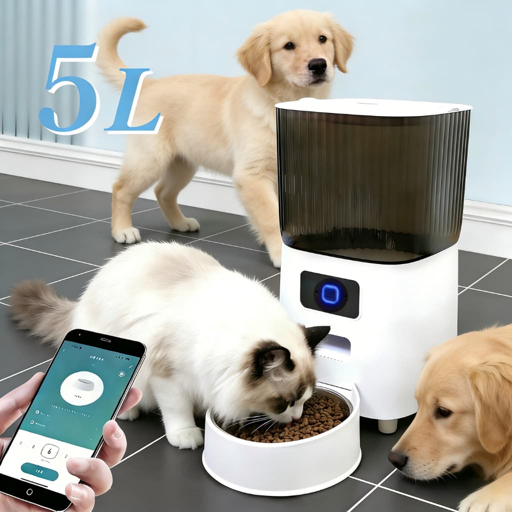 5L Alimentador Automático Para Cães Gato Wi-Fi três refeições Alimentador Comedouro Automático Tigela De Aço Lnoxidável