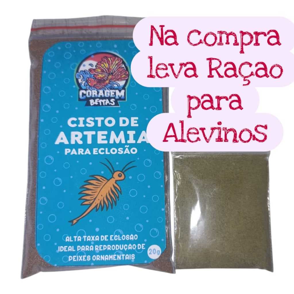 Cisto De Artêmia Coragem Betta Para Peixes e Alevinos