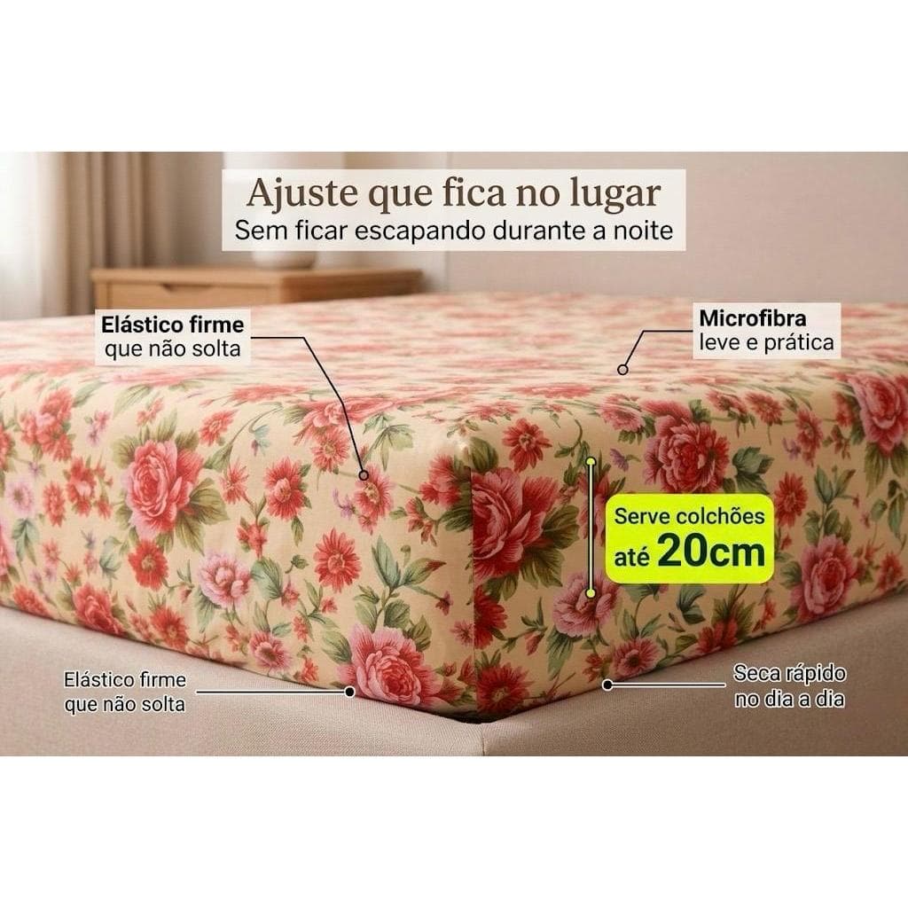 Lençóis Casal Kit Com 05 Com Elástico E 10 Fronhas / 1 jogo / 2 jogos / 3 jogos / 4 jogos / 5 jogos