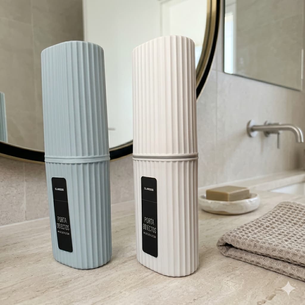 Estojo Porta Escova de Dentes e Creme Dental Portatil Para o Dia a Dia 20x6CM - FJ91125