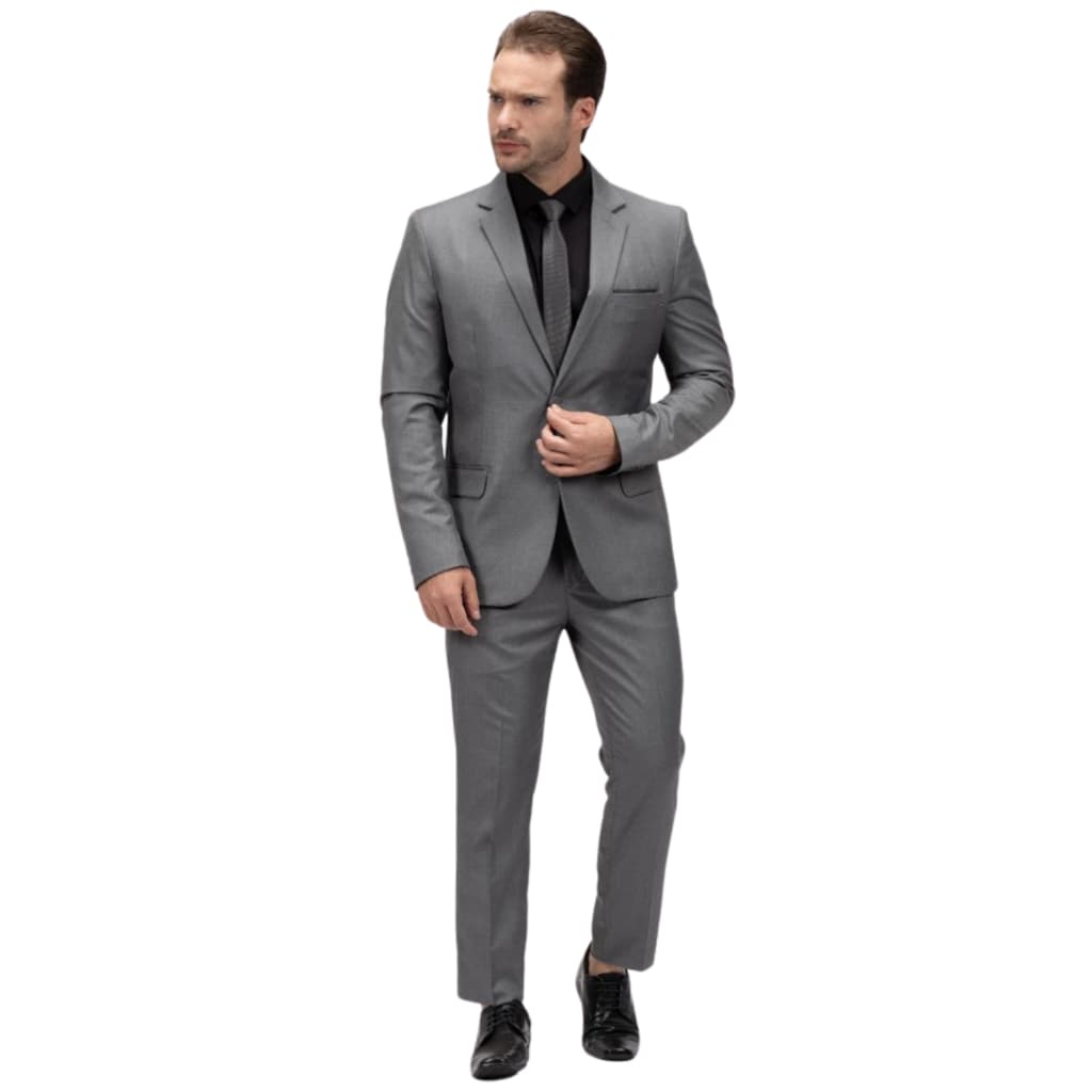 Terno Paletó Masculino Alfaiataria Slim Oxford Diversas Cores Bordo Cinza Azul Escuro Preto Festas